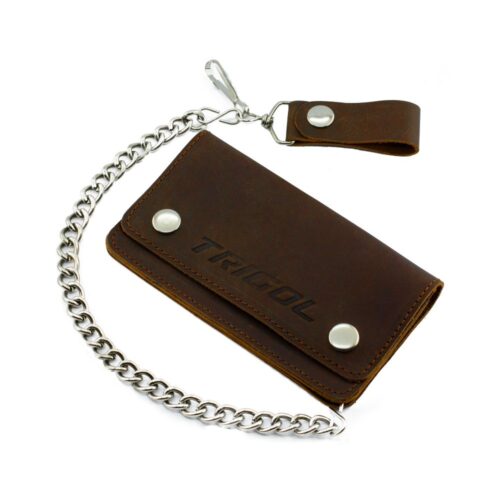 biker leather wallet with chain